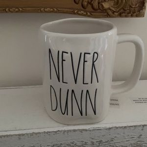Rae Dunn NEVER DUNN coffee mug